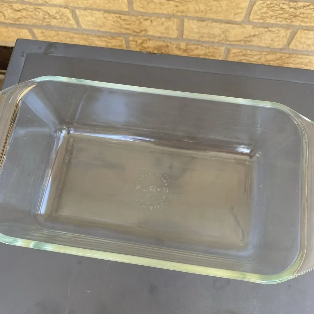 Pyrex Loaf Pan Baking Dish #215 B Clear 9x5x3 Vintage USA 1.5 qt Borosilicate